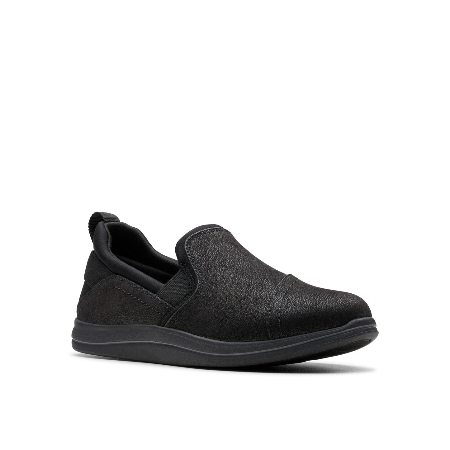 Clarks Breeze Dawn 26179937 Womens Black Canvas Loafer Flats Shoes