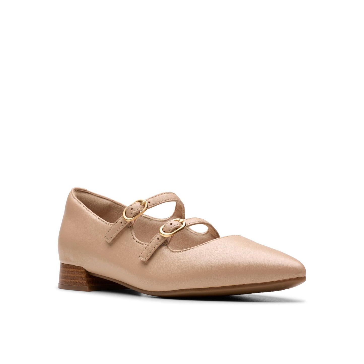 Clarks Natalyn Lane 26181928 Womens Beige Leather Mary Jane Flats Shoes