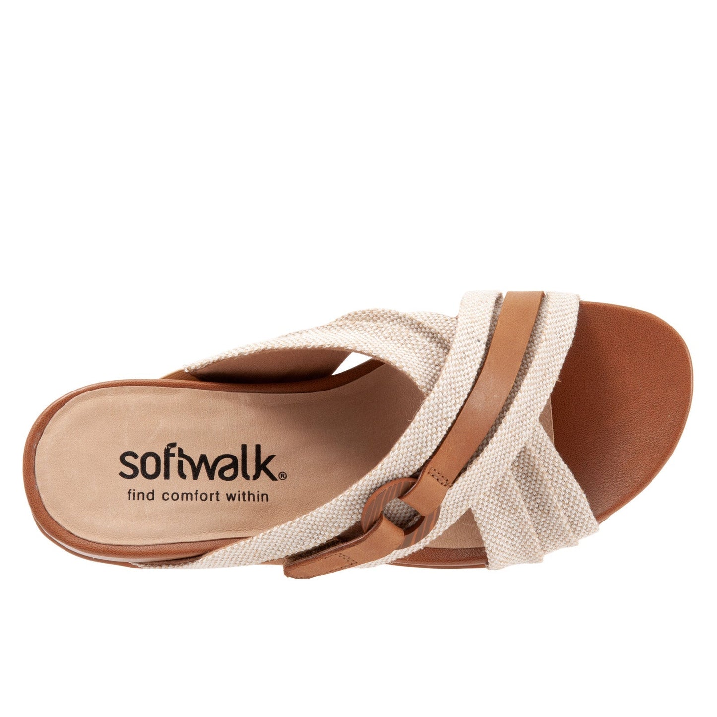 Softwalk Taza S2007-269 Womens Brown Leather Slip On Slides Sandals Shoes
