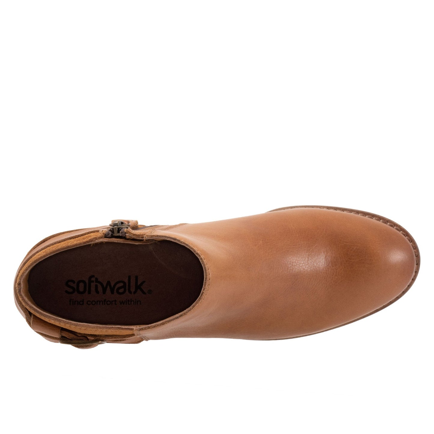 Softwalk Raleigh S2155-206 Womens Brown Leather Ankle & Booties Boots