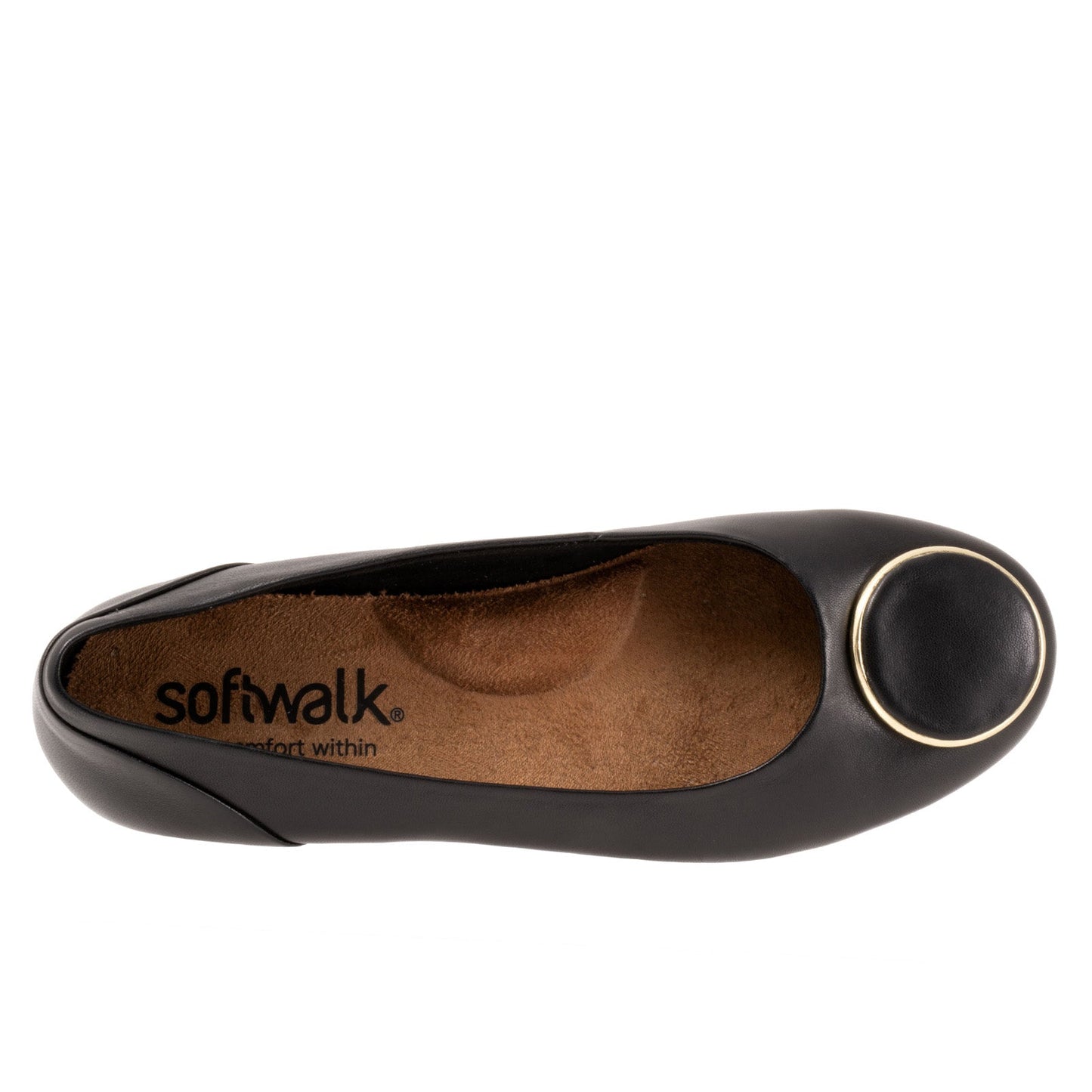 Softwalk Sonoma Halo S2257-001 Womens Black Leather Ballet Flats Shoes