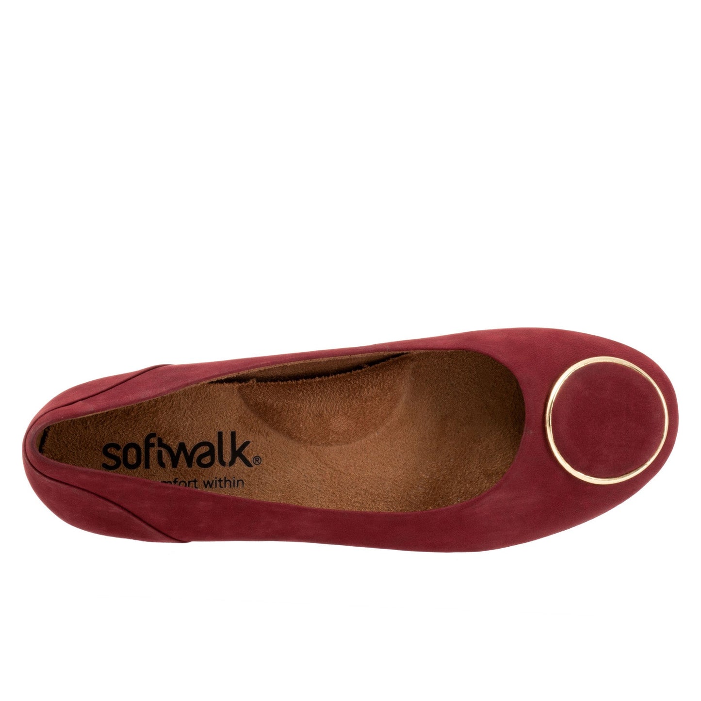 Softwalk Sonoma Halo S2257-662 Womens Burgundy Narrow Ballet Flats Shoes