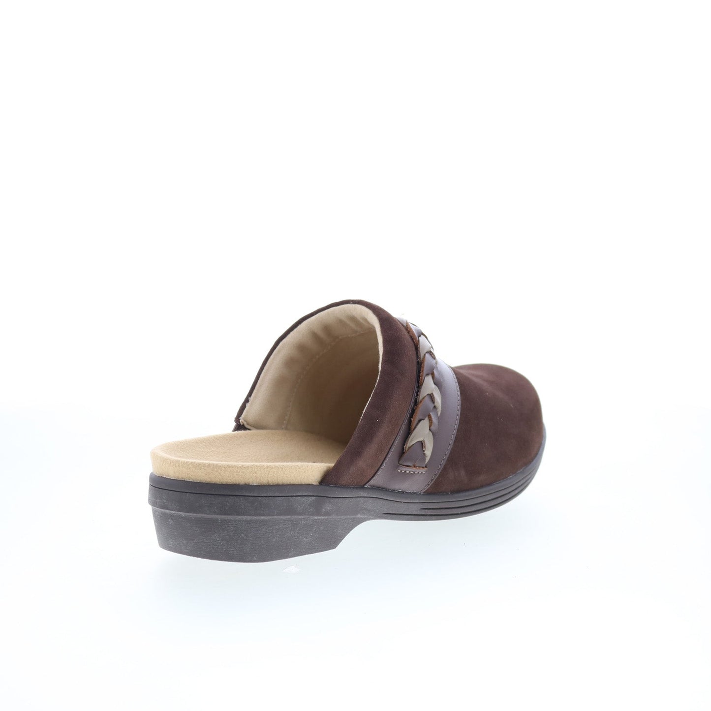 Spenco Topanga Clog SP1097FFR Womens Brown Suede Slip On Clog Flats Shoes