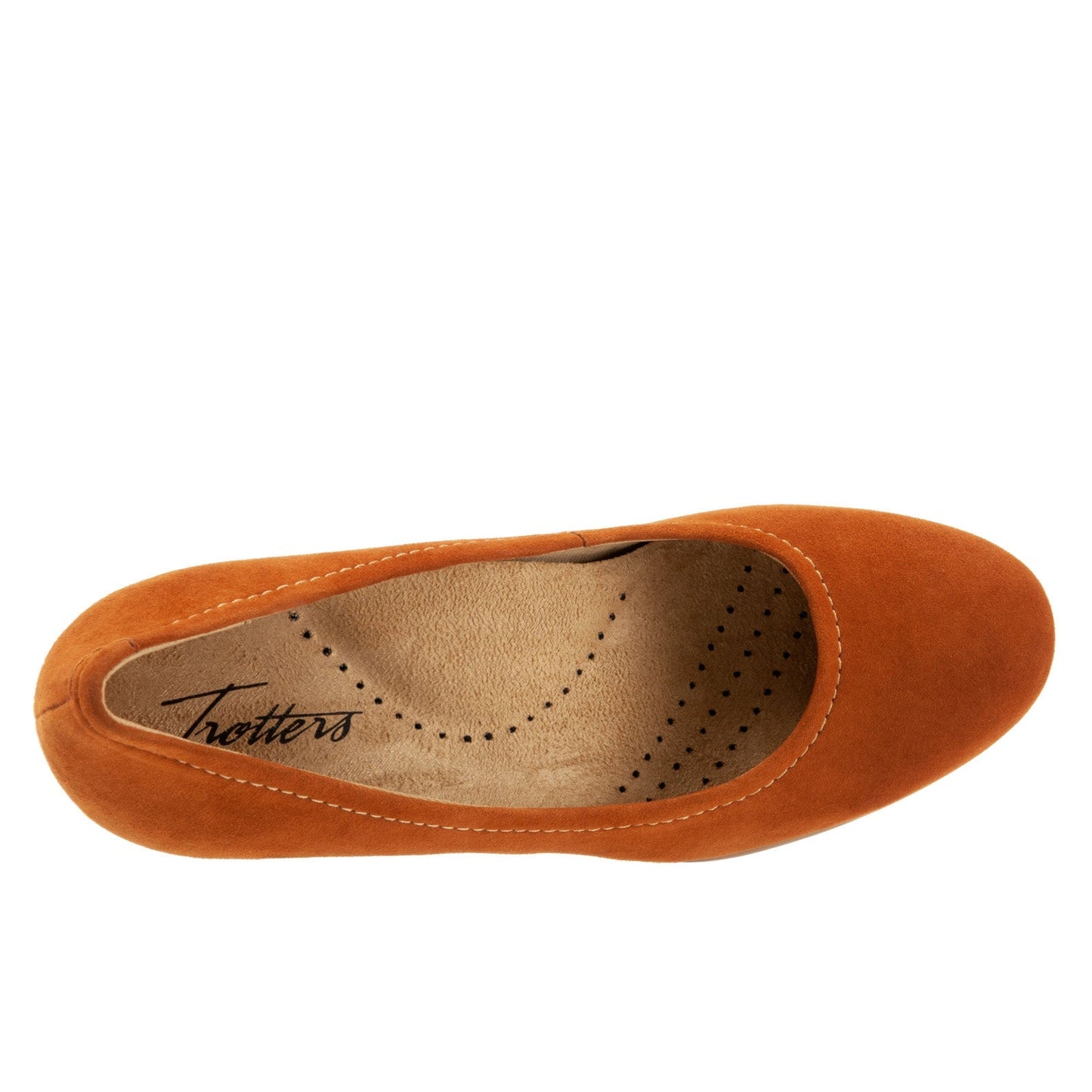 Trotters Winnie T1965-220 Womens Brown Wide Leather Slip On Wedges Heels Shoes