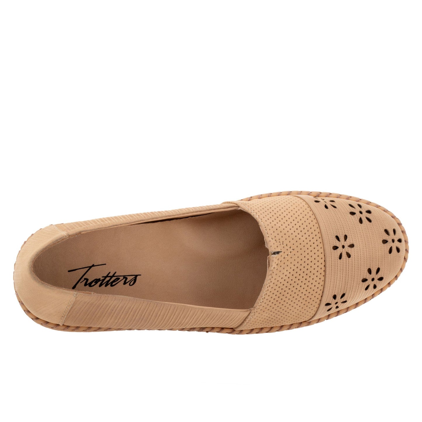 Trotters Ruby Perf T2320-236 Womens Brown Nubuck Slip On Loafer Flats Shoes