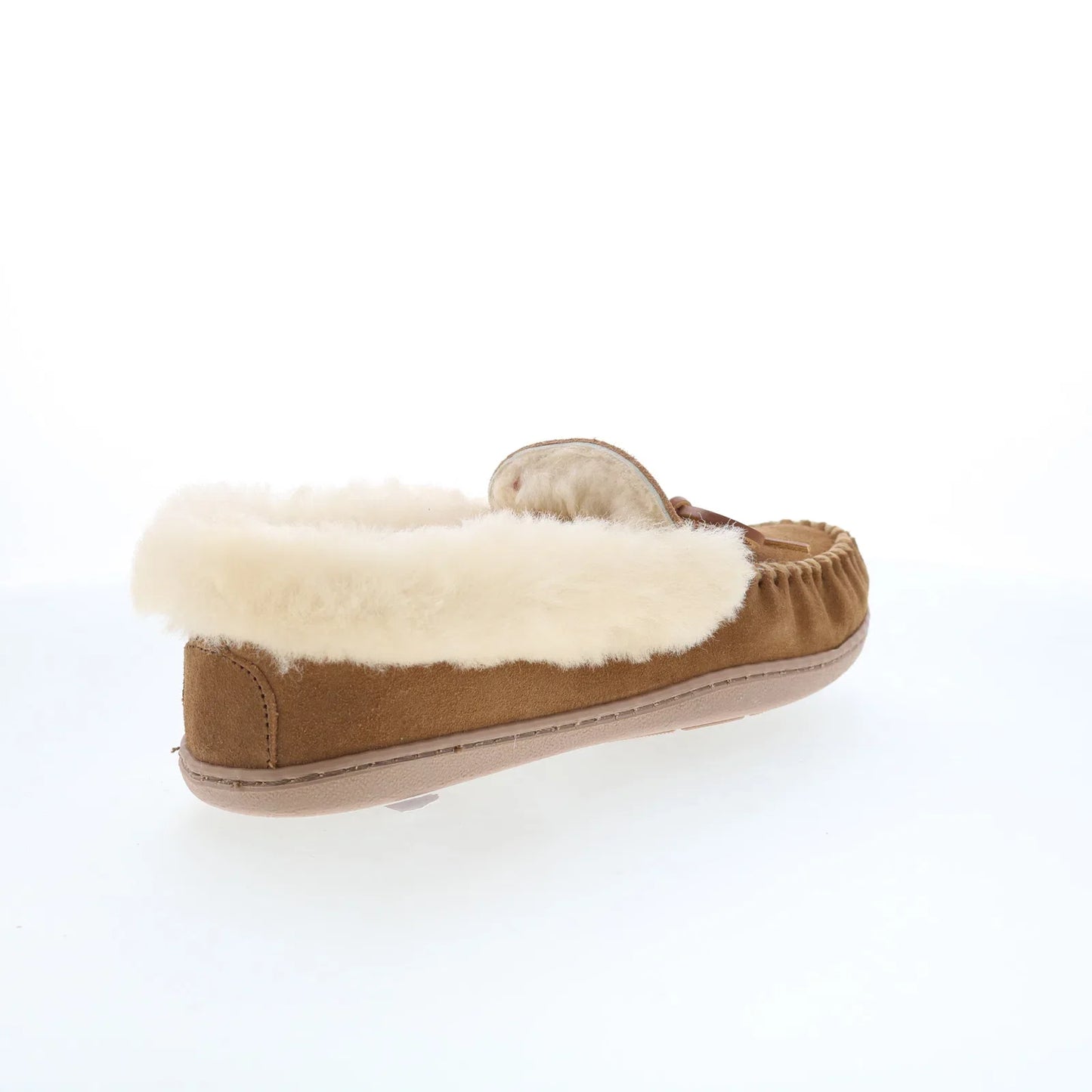 Minnetonka Alpine Sheepskin Moc 3371H Womens Brown Loafer Slippers Shoes