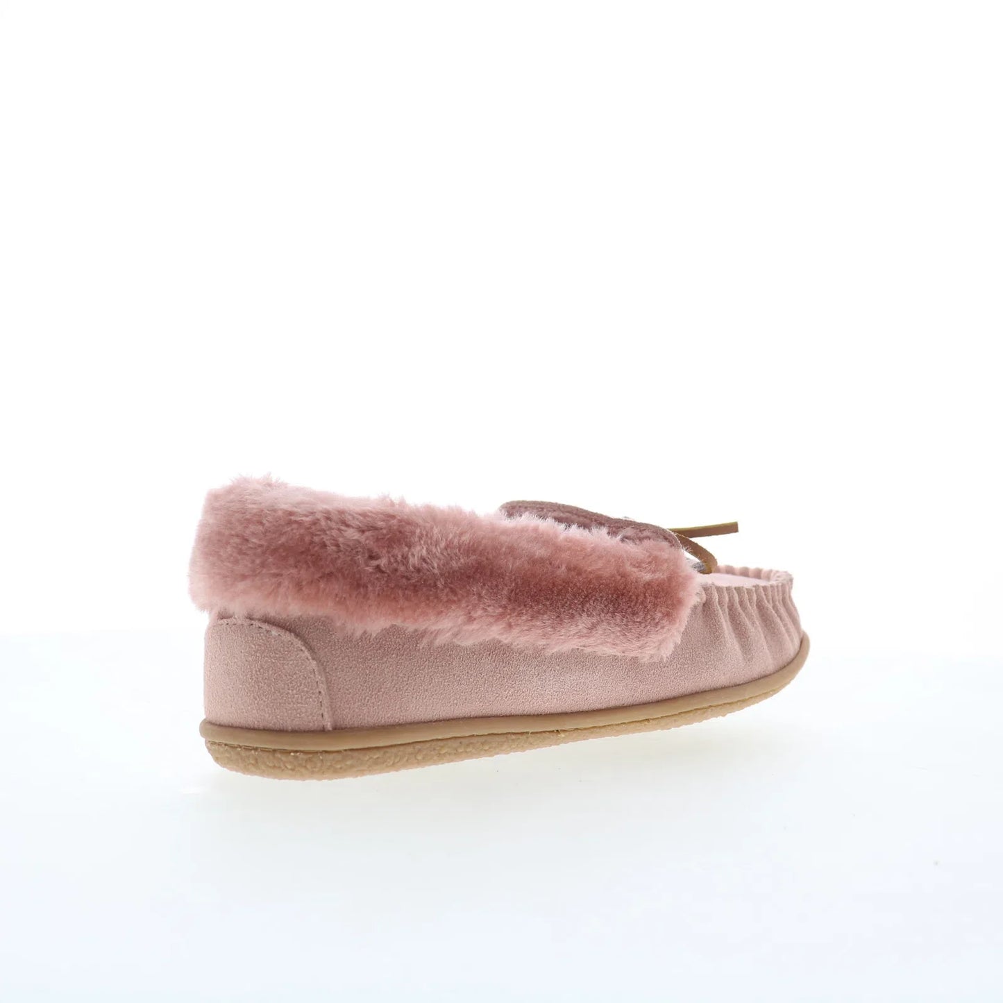 Minnetonka Camp Collar Moc 40798 Womens Pink Suede Moccasin Slippers Shoes