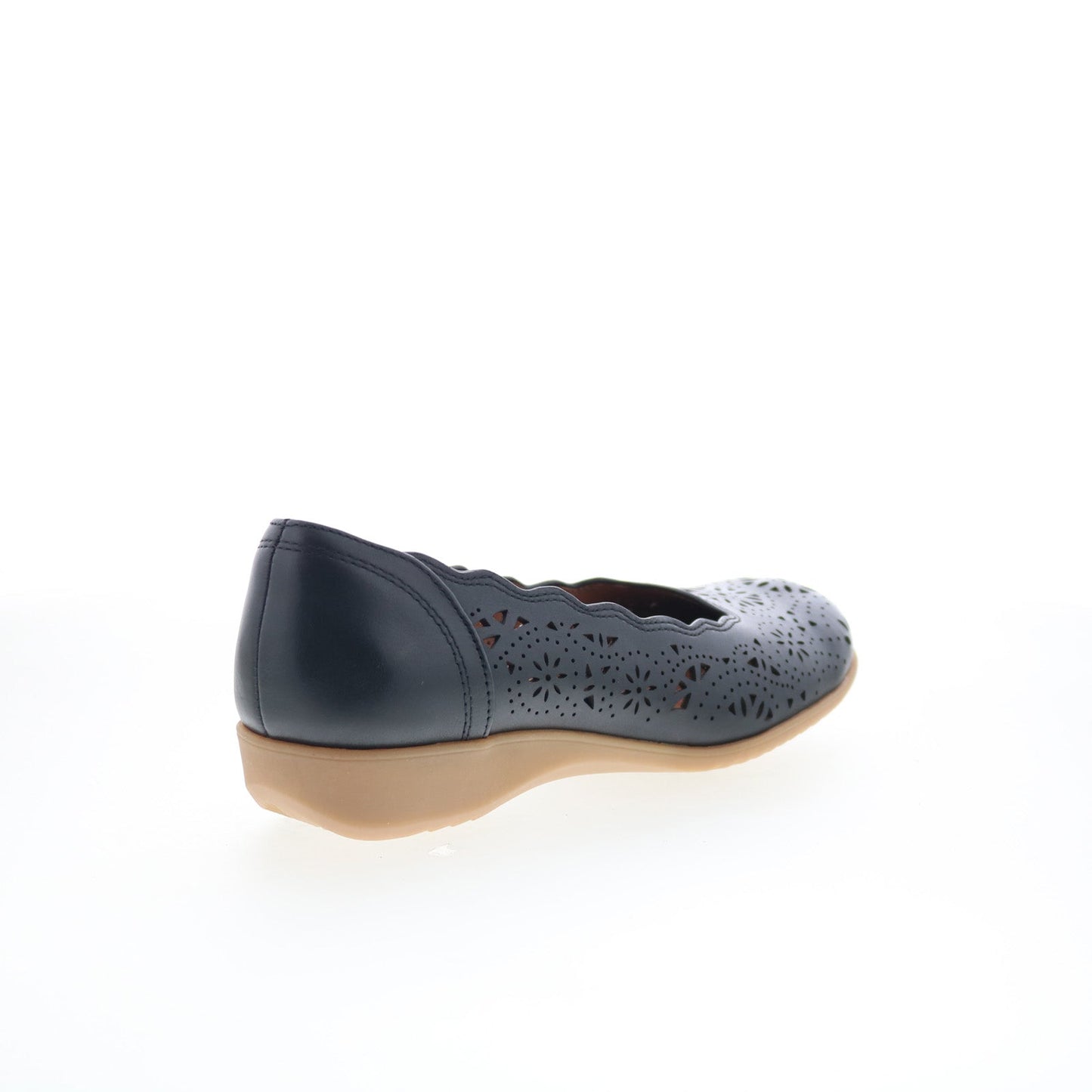 Cobb Hill Rory CHRORY Womens Black Wide Leather Slip On Ballet Flats Shoes