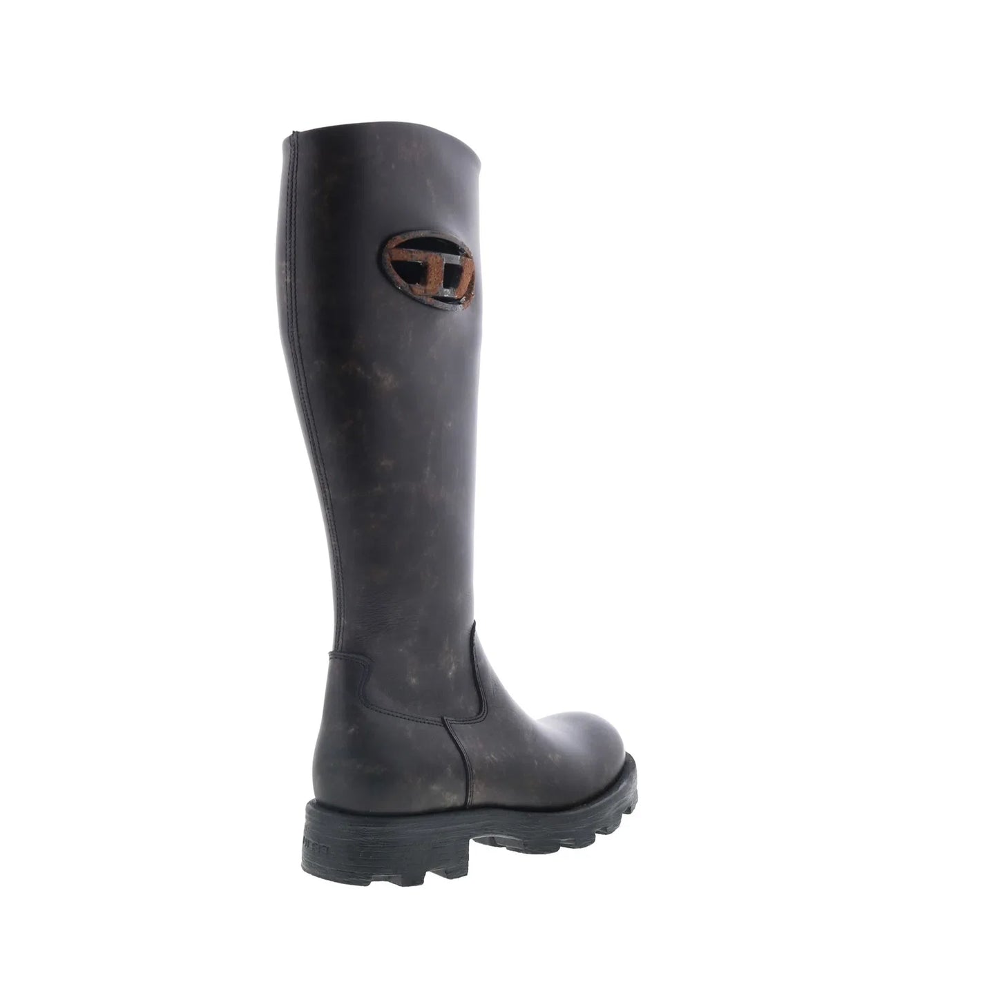 Diesel D-Hammer HB D W Womens Black Leather Zipper Knee High Boots