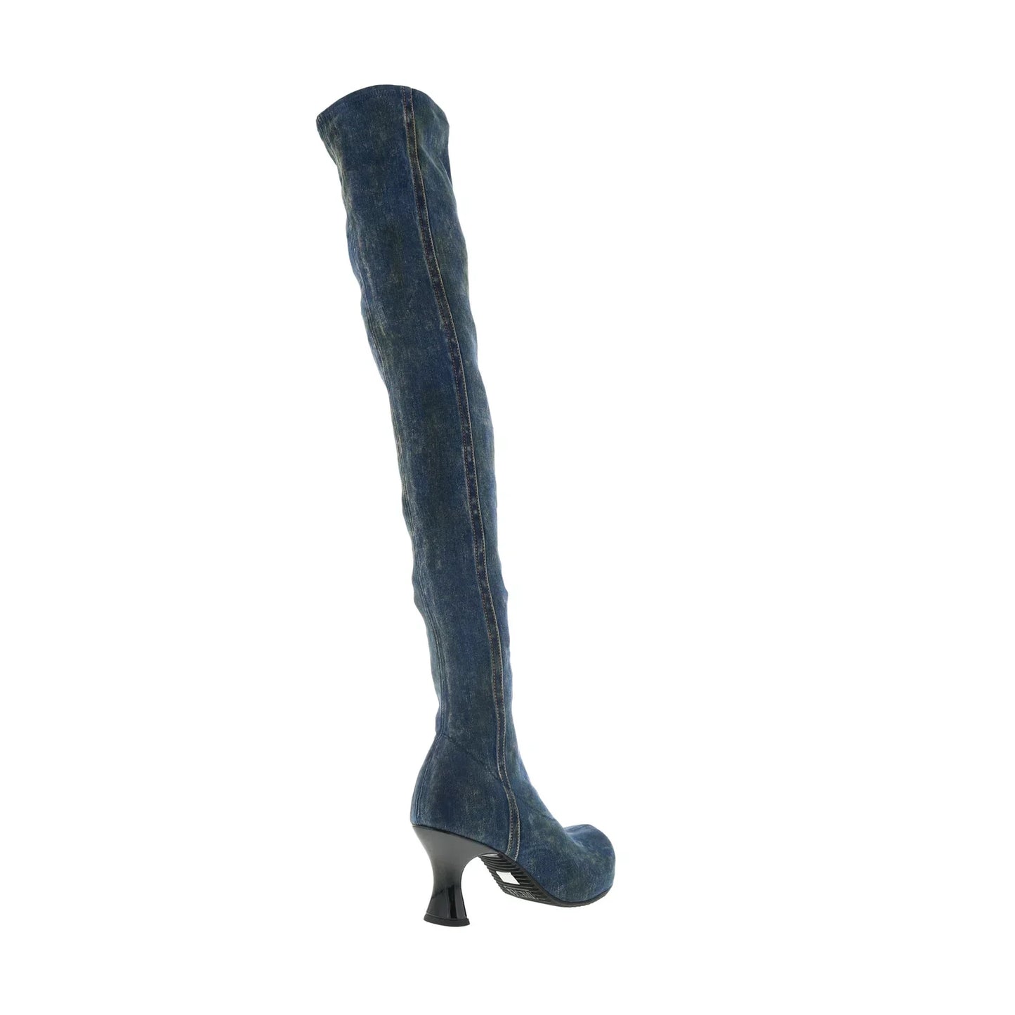 Diesel D-Woodstock TBT Womens Blue Canvas Zipper Knee High Boots