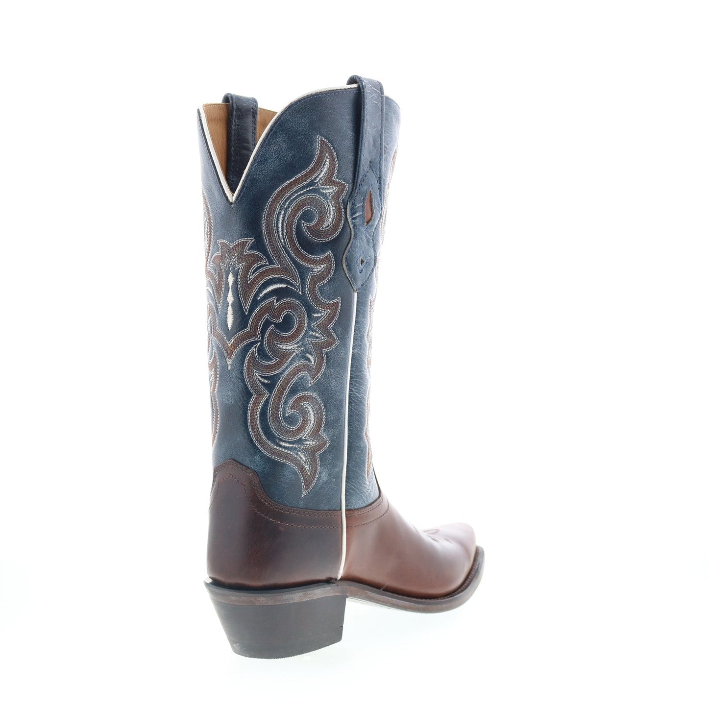Jama Old West LF1556 Womens Brown Leather Slip On Cowboy Western Boots