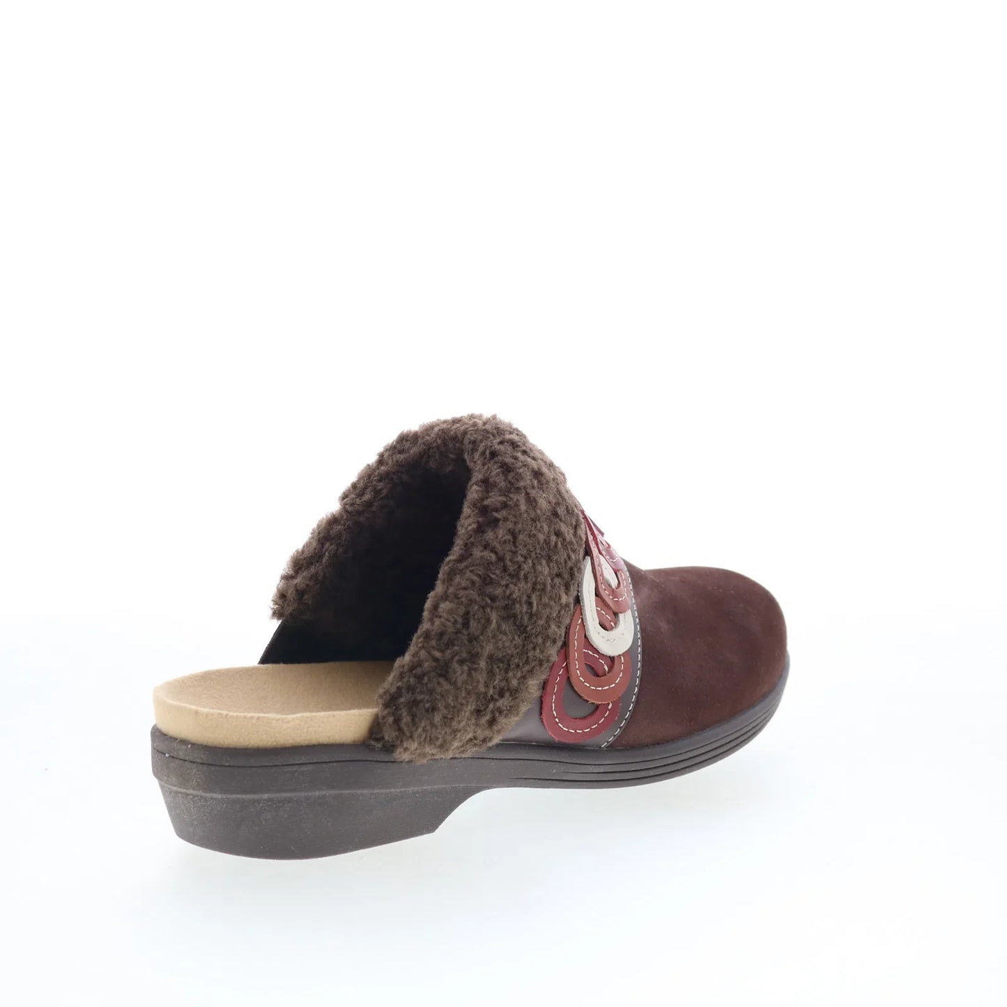 Spenco Ojai Cozy Clog SP1103FFR Womens Brown Nubuck Clogs Slippers Shoes
