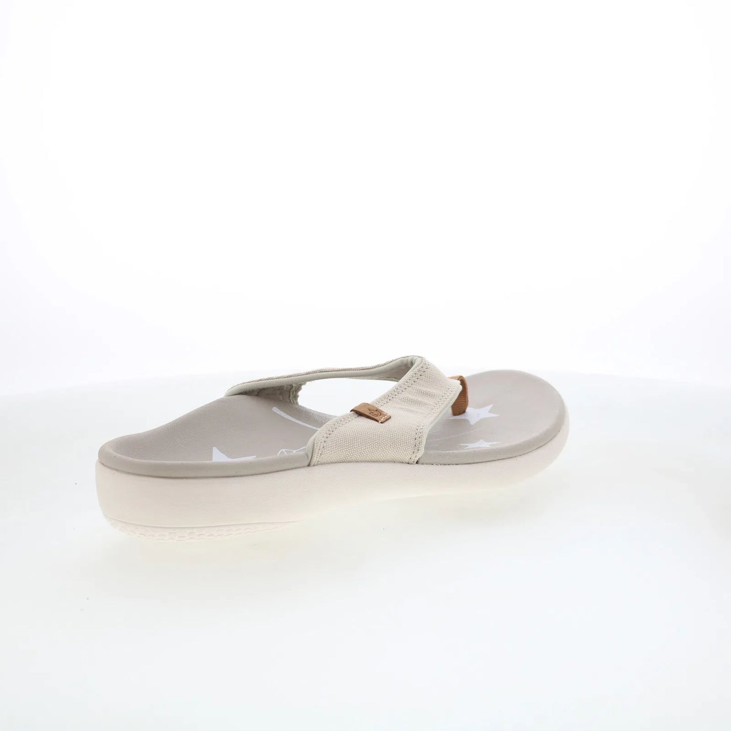 Spenco Yumi Believe SP1066GRY Womens Gray Canvas Flip-Flops Sandals Shoes
