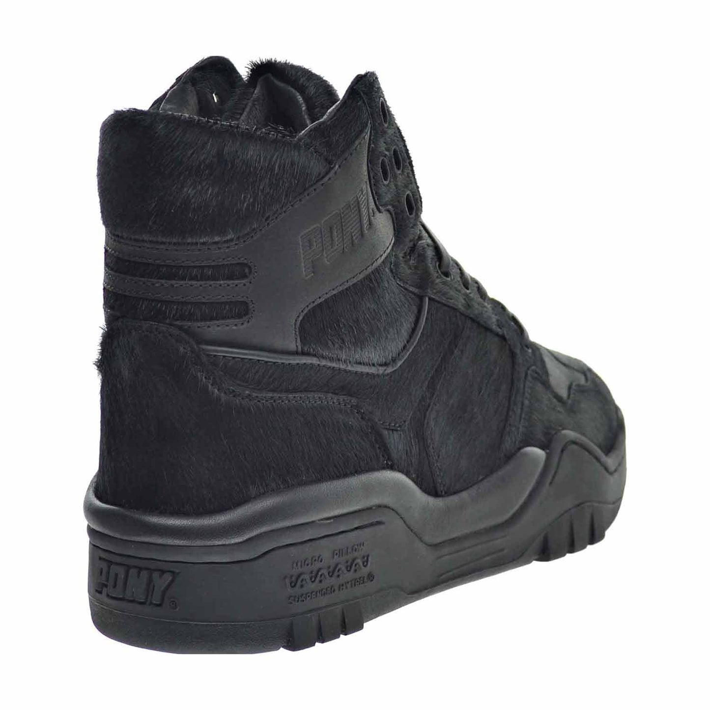 PONY M-110 Calf Hair Men's Shoes Black Mono Chrome