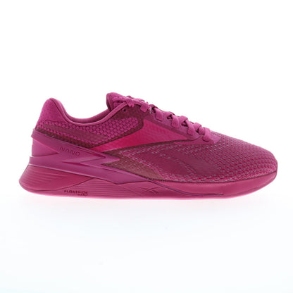 Reebok Nano X3 Womens Pink Canvas Lace Up Athletic Cross Training Shoes