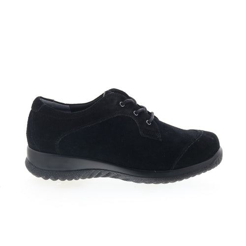 Drew Hope 10573-53 Womens Black Narrow Suede Oxford Flats Shoes