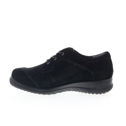 Drew Hope 10573-53 Womens Black Narrow Suede Oxford Flats Shoes