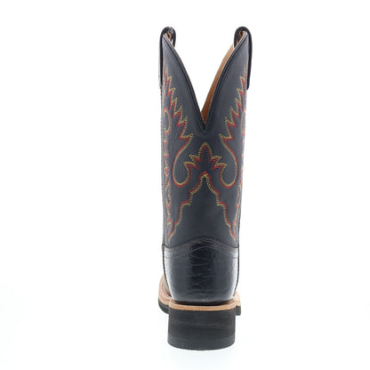 Jama Old West 1643L Womens Brown Leather Slip On Cowboy Western Boots