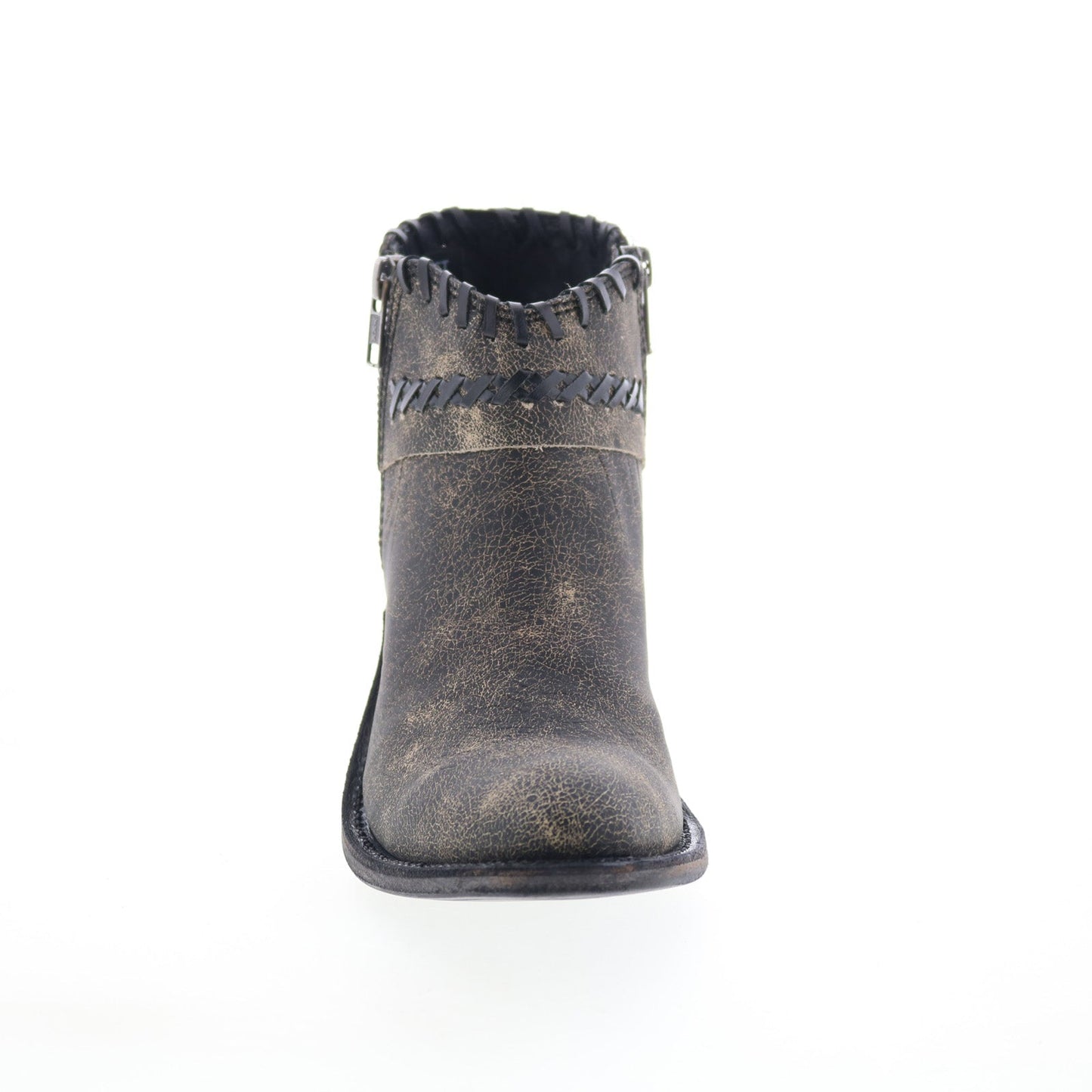 Jama Old West Snip Toe 18155 Womens Gray Leather Zipper Western Boots