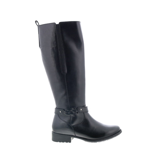 Clarks Plaza Market 26112346 Womens Black Leather Zipper Equestrian Boots