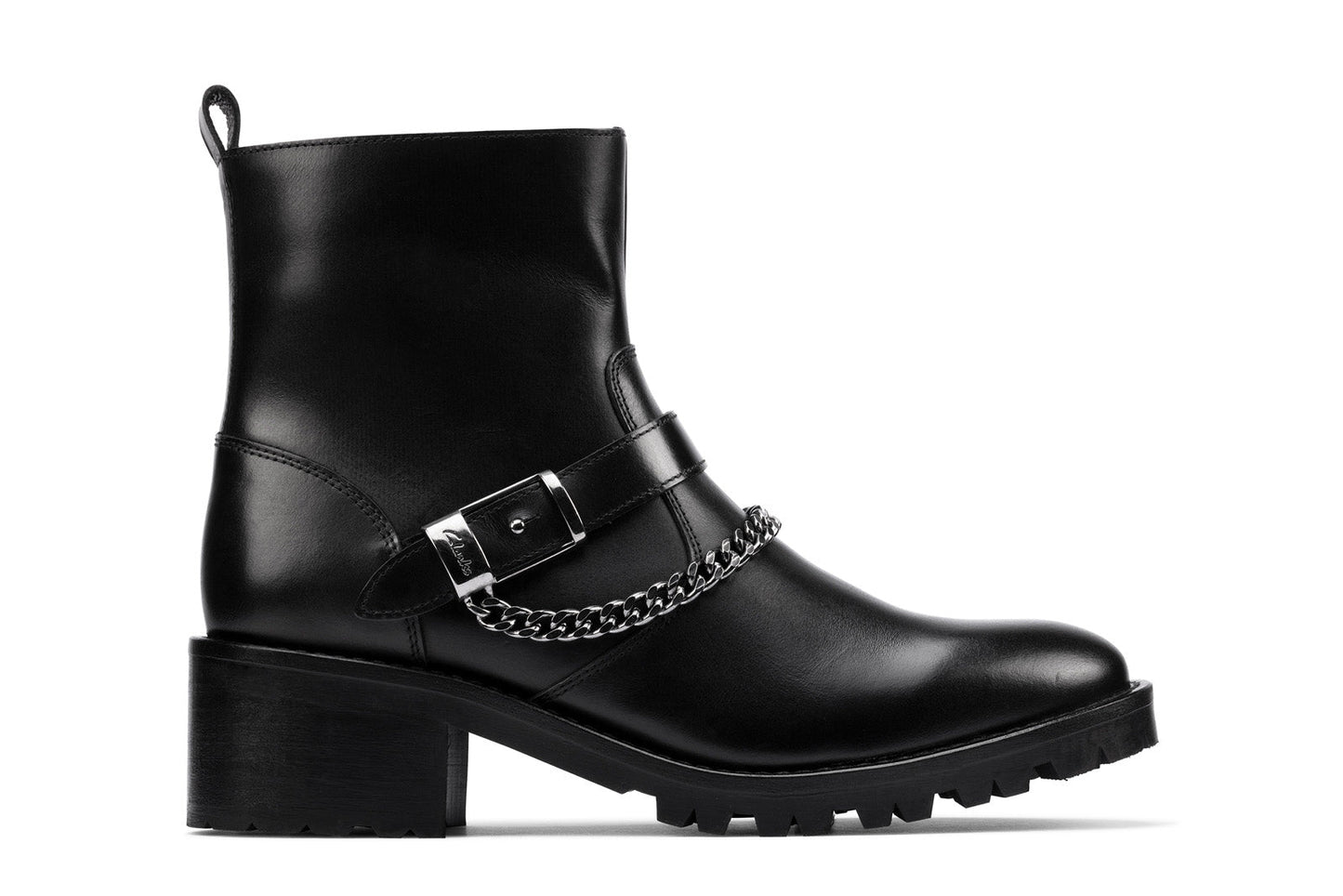 Clarks Roseleigh High 26155708 Womens Black Zipper Leather Casual Boots