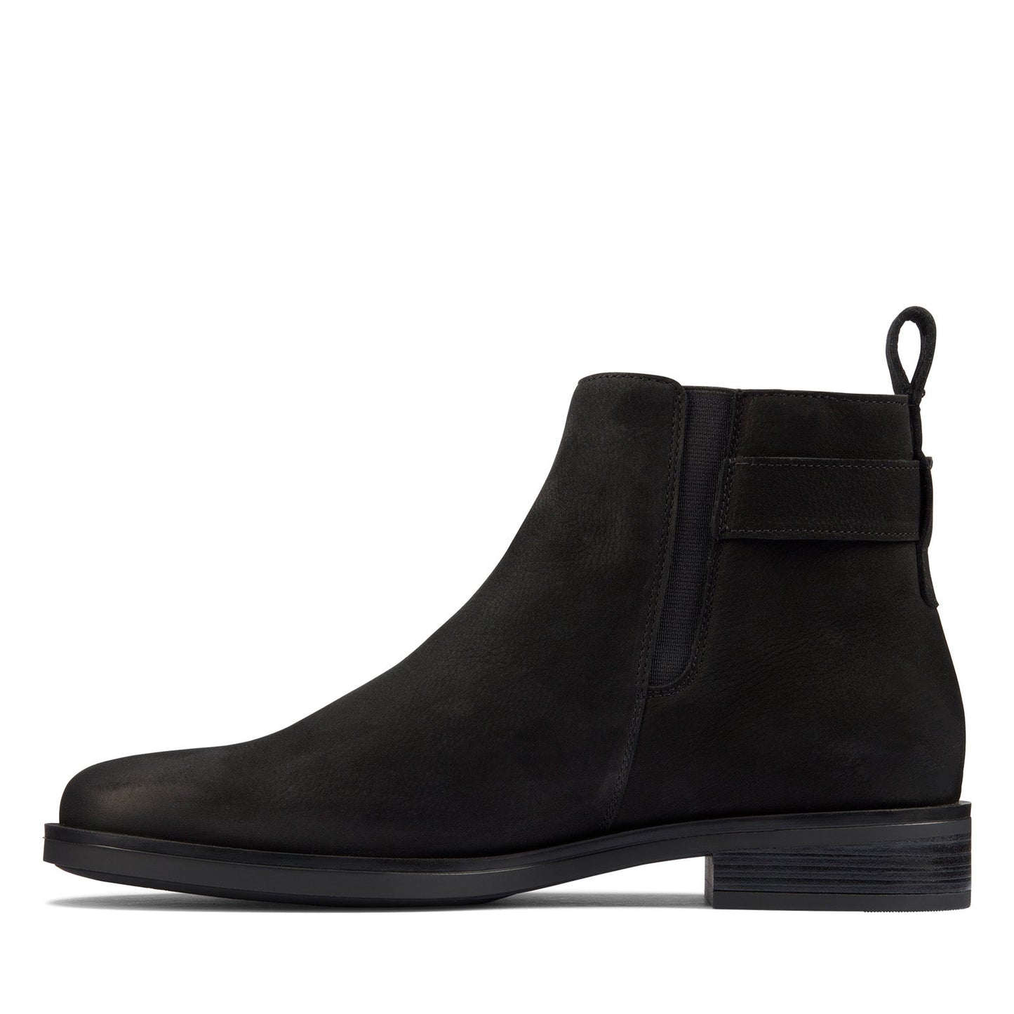 Clarks Memi LO 26162170 Womens Black Nubuck Zipper Ankle & Booties Boots