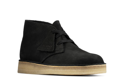 Clarks Desert Coal 26163249 Womens Black Nubuck Lace Up Chukkas Boots