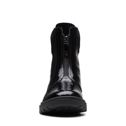 Clarks Calla Zip 26167694 Womens Black Leather Zipper Casual Dress Boots