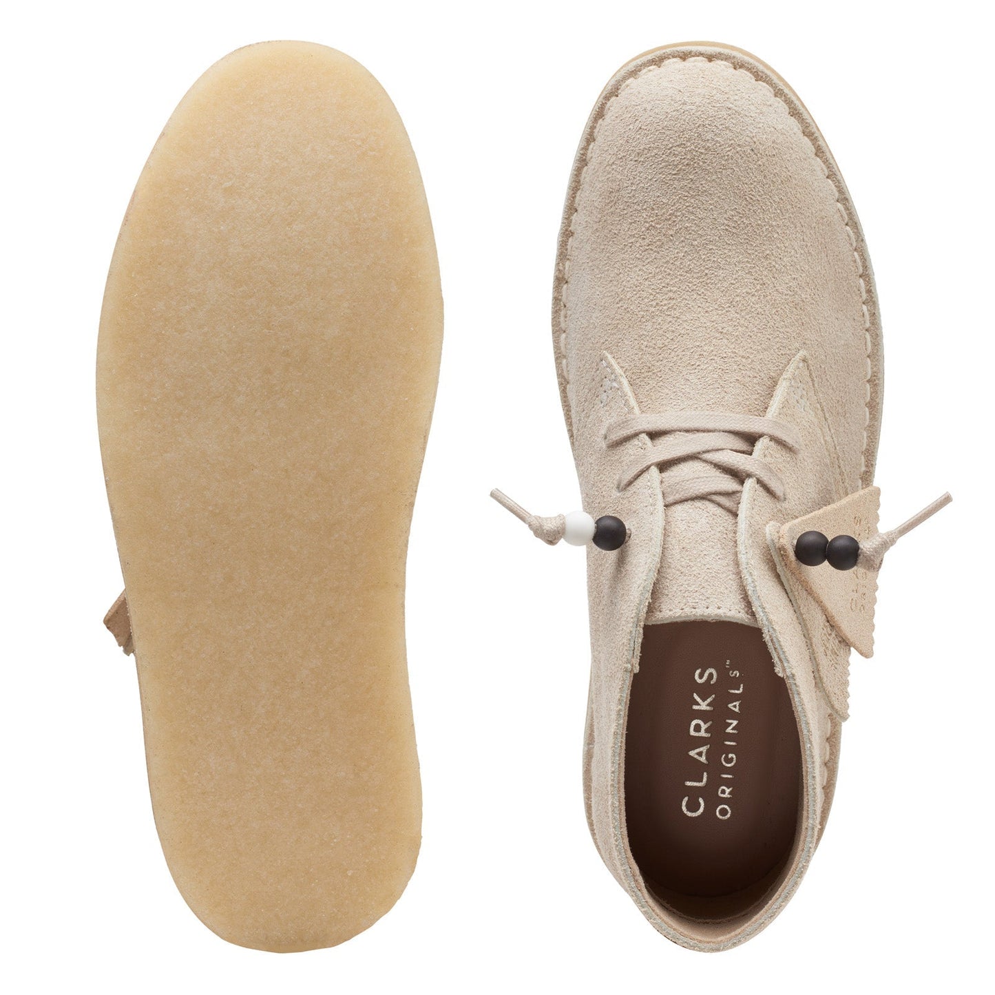 Clarks Desert Coal 26168791 Womens Beige Suede Lace Up Chukkas Boots