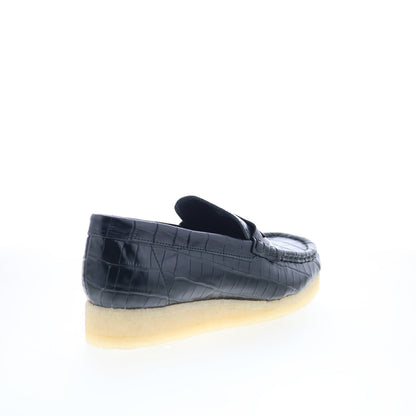 Clarks Wallabee Loafer 26174016 Womens Black Loafers & Slip Ons Casual Shoes