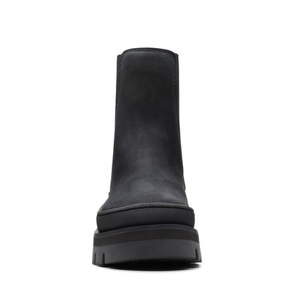 Clarks Orianna 2 Top 26174067 Womens Black Nubuck Slip On Casual Dress Boots