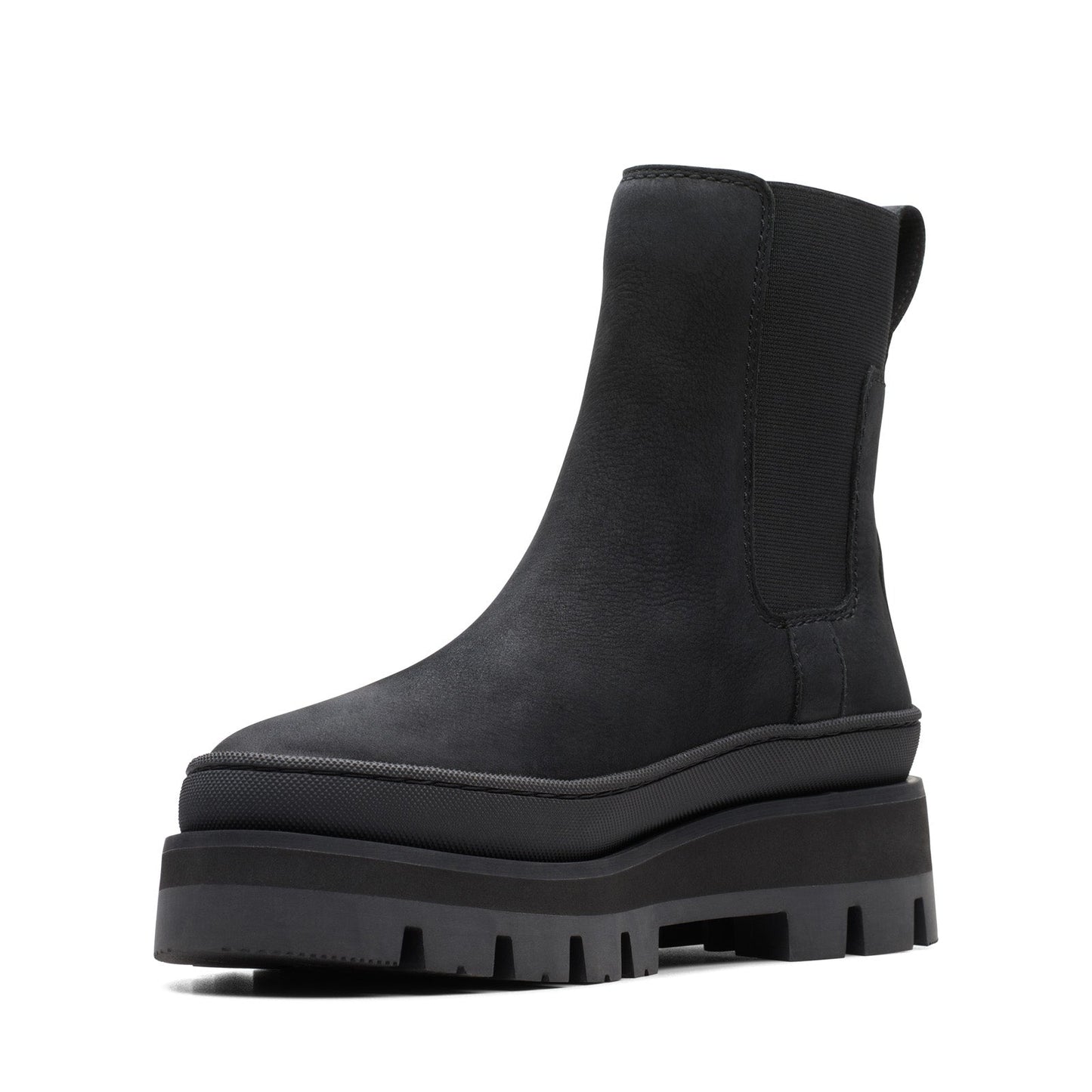 Clarks Orianna 2 Top 26174067 Womens Black Nubuck Slip On Casual Dress Boots