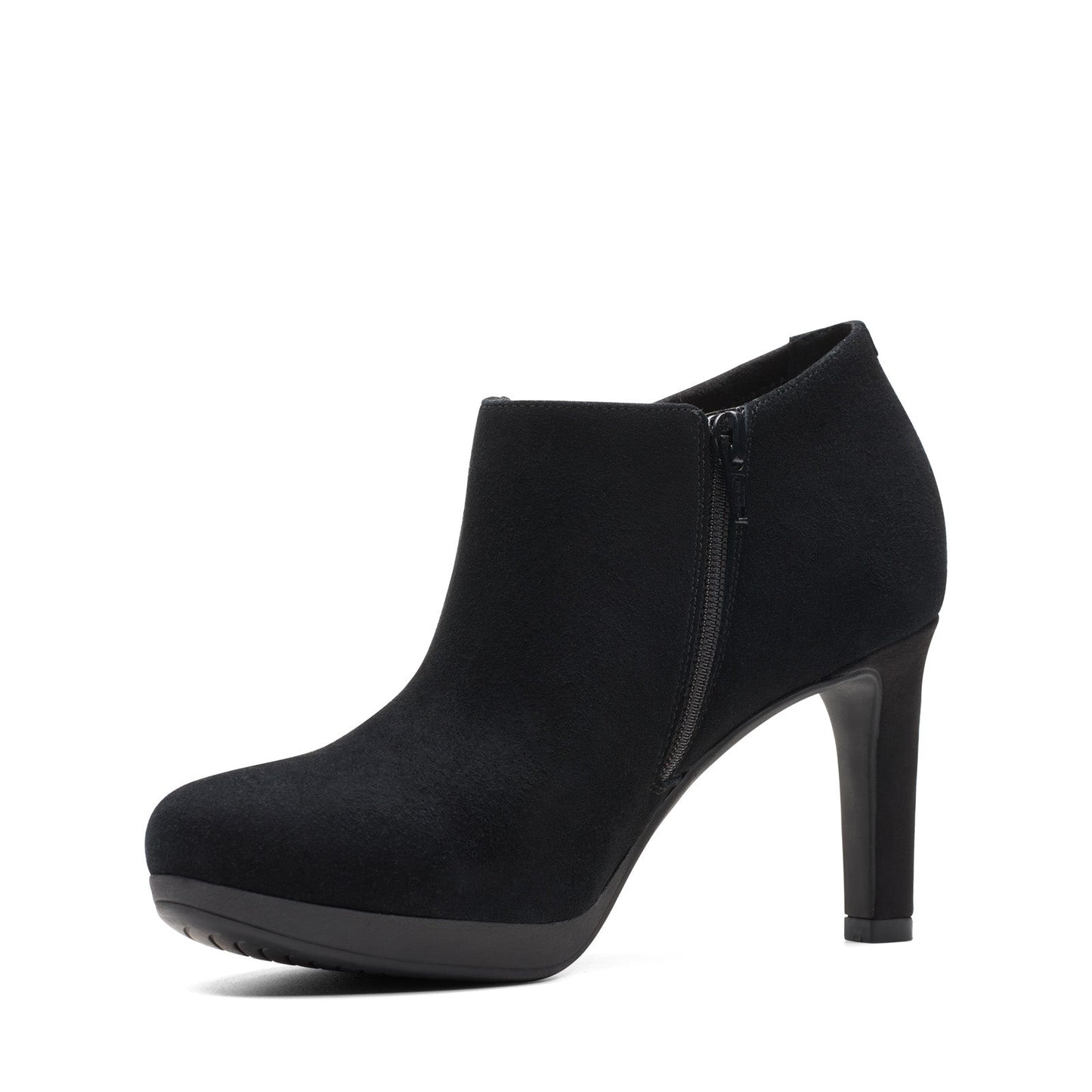 Clarks Ambyr Hope 26174110 Womens Black Suede Zipper Ankle & Booties Boots