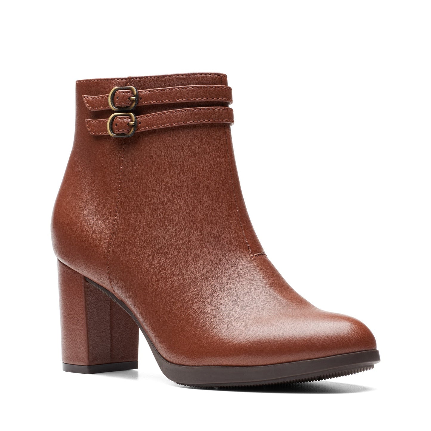 Clarks Bayla Light 26174482 Womens Brown Wide Leather Ankle & Booties Boots