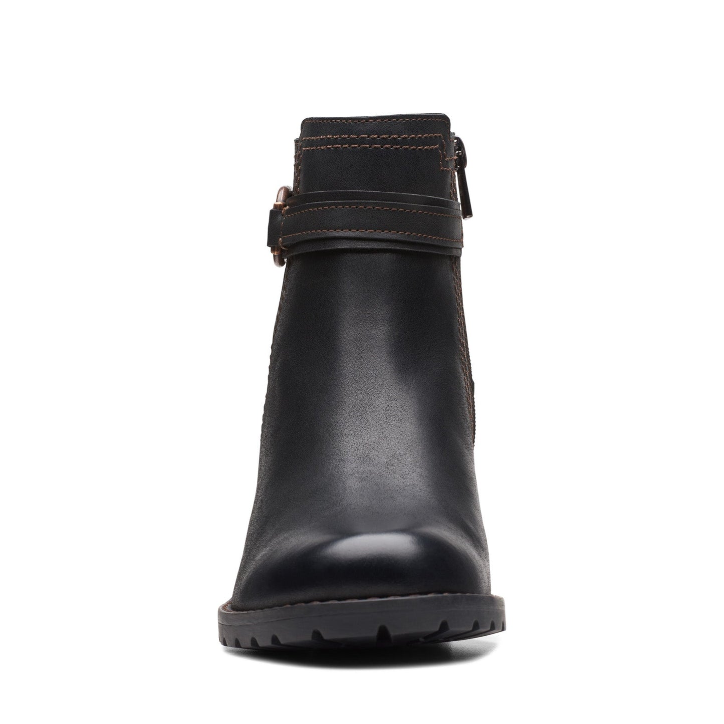 Clarks Leda Strap 26174959 Womens Black Leather Ankle & Booties Boots