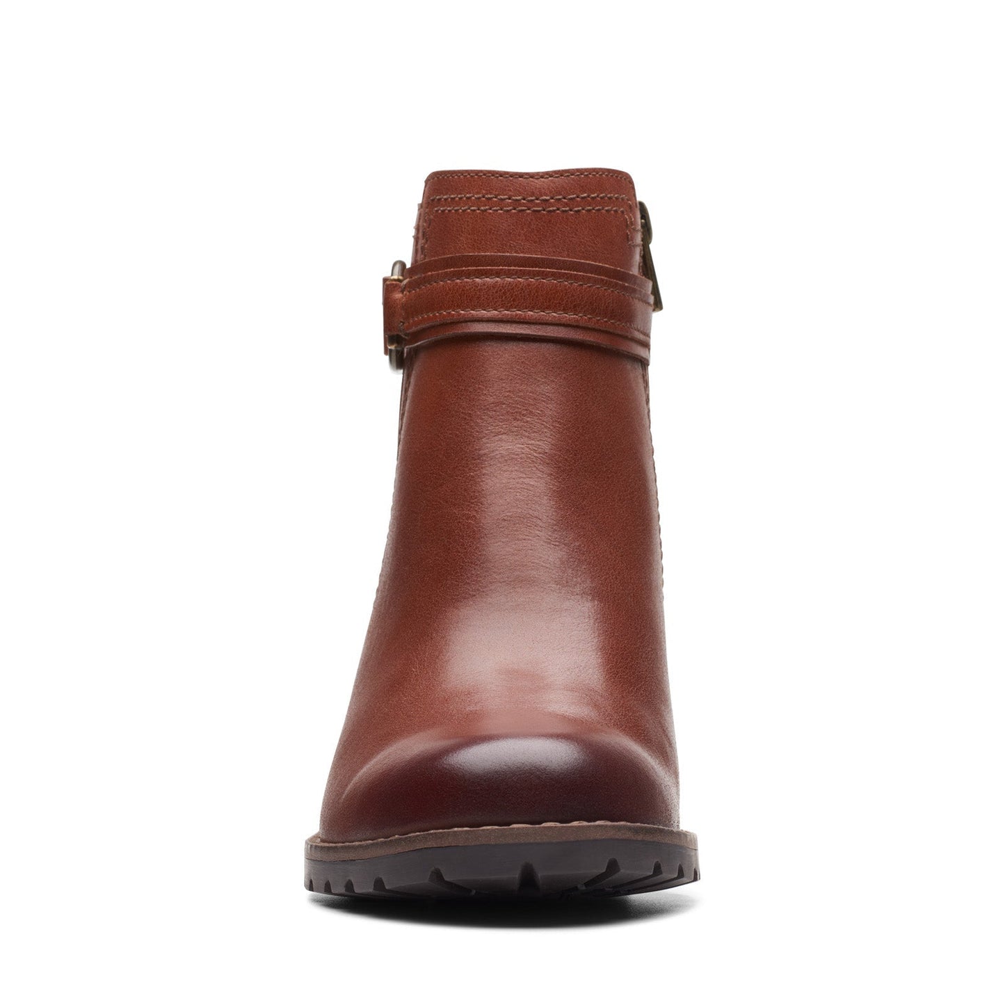 Clarks Leda Strap 26174961 Womens Brown Wide Leather Ankle & Booties Boots