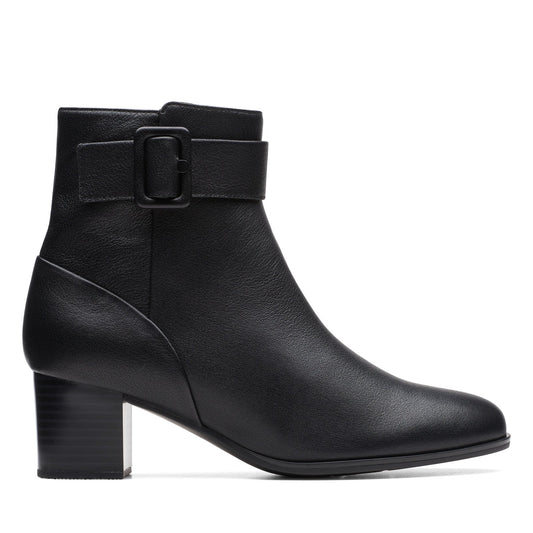Clarks Loken Zip Waterproof 26174964 Womens Black Wide Ankle & Booties Boots