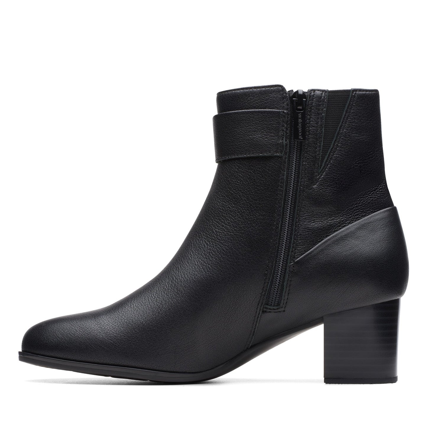 Clarks Loken Zip Waterproof 26174964 Womens Black Wide Ankle & Booties Boots
