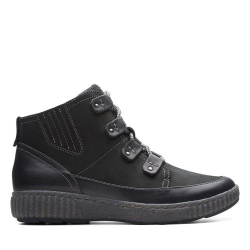 Clarks Magnolia Moon 26174976 Womens Black Wide Nubuck Casual Dress Boots