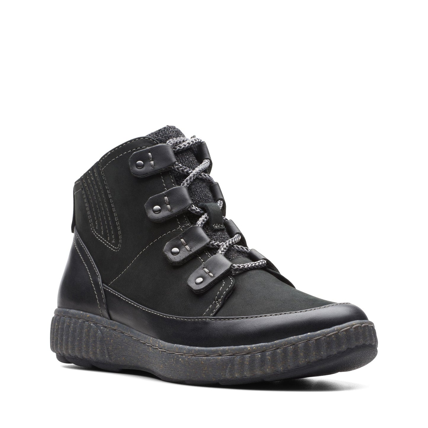 Clarks Magnolia Moon 26174976 Womens Black Nubuck Casual Dress Boots