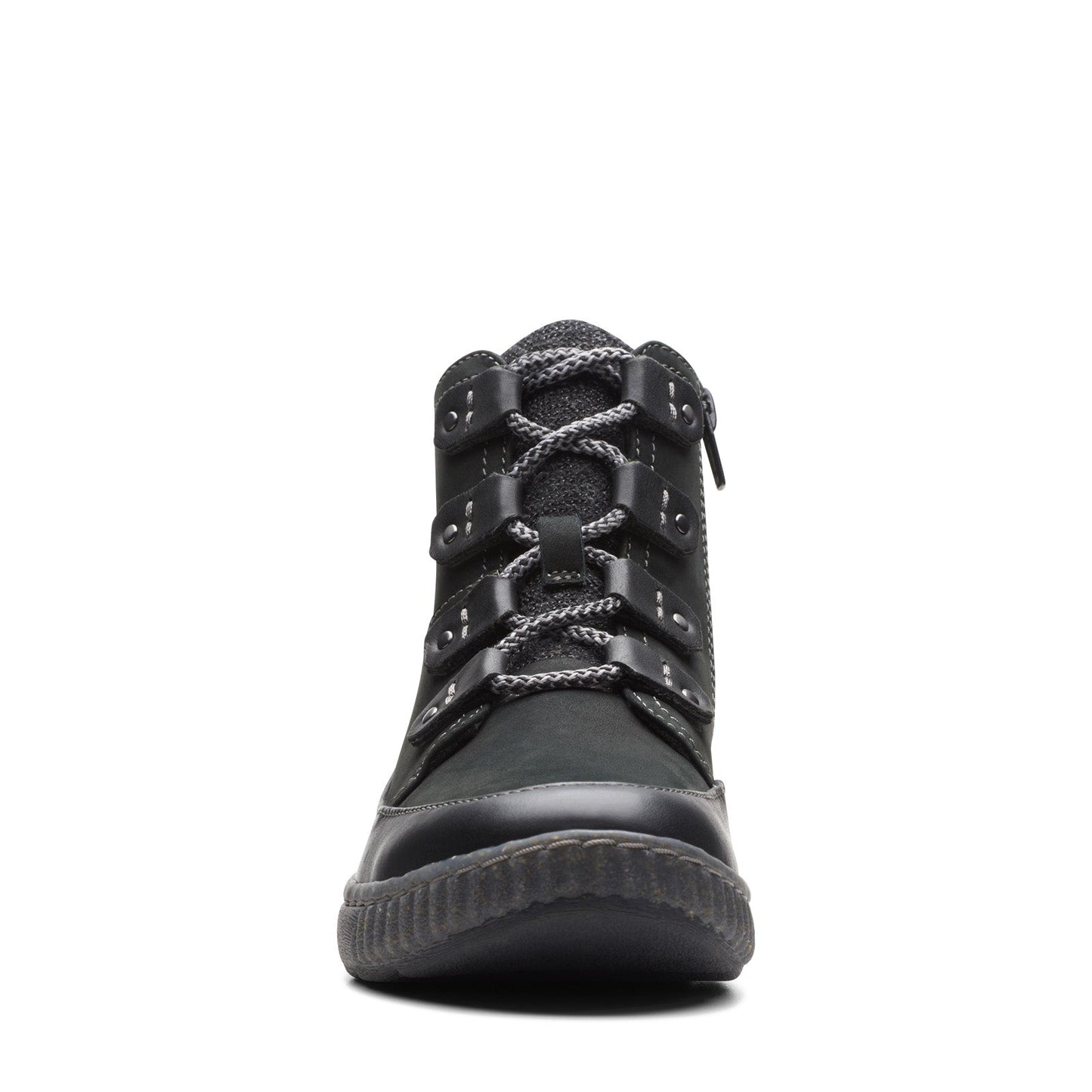 Clarks Magnolia Moon 26174976 Womens Black Wide Nubuck Casual Dress Boots