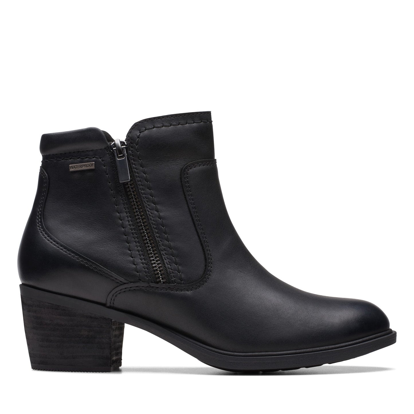 Clarks Neva Zip Waterproof 26175199 Womens Black Ankle & Booties Boots
