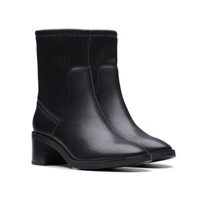 Clarks Lileigh Holly 26179638 Womens Black Wide Ankle & Booties Boots
