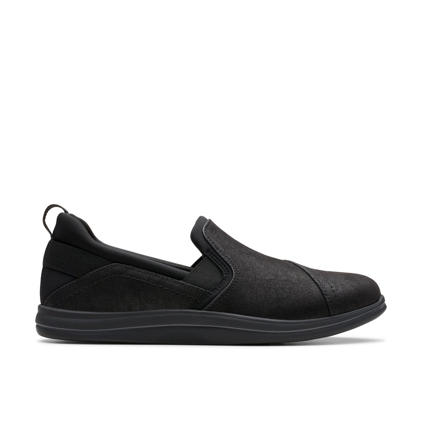 Clarks Breeze Dawn 26179937 Womens Black Canvas Loafer Flats Shoes