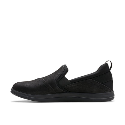 Clarks Breeze Dawn 26179937 Womens Black Canvas Loafer Flats Shoes