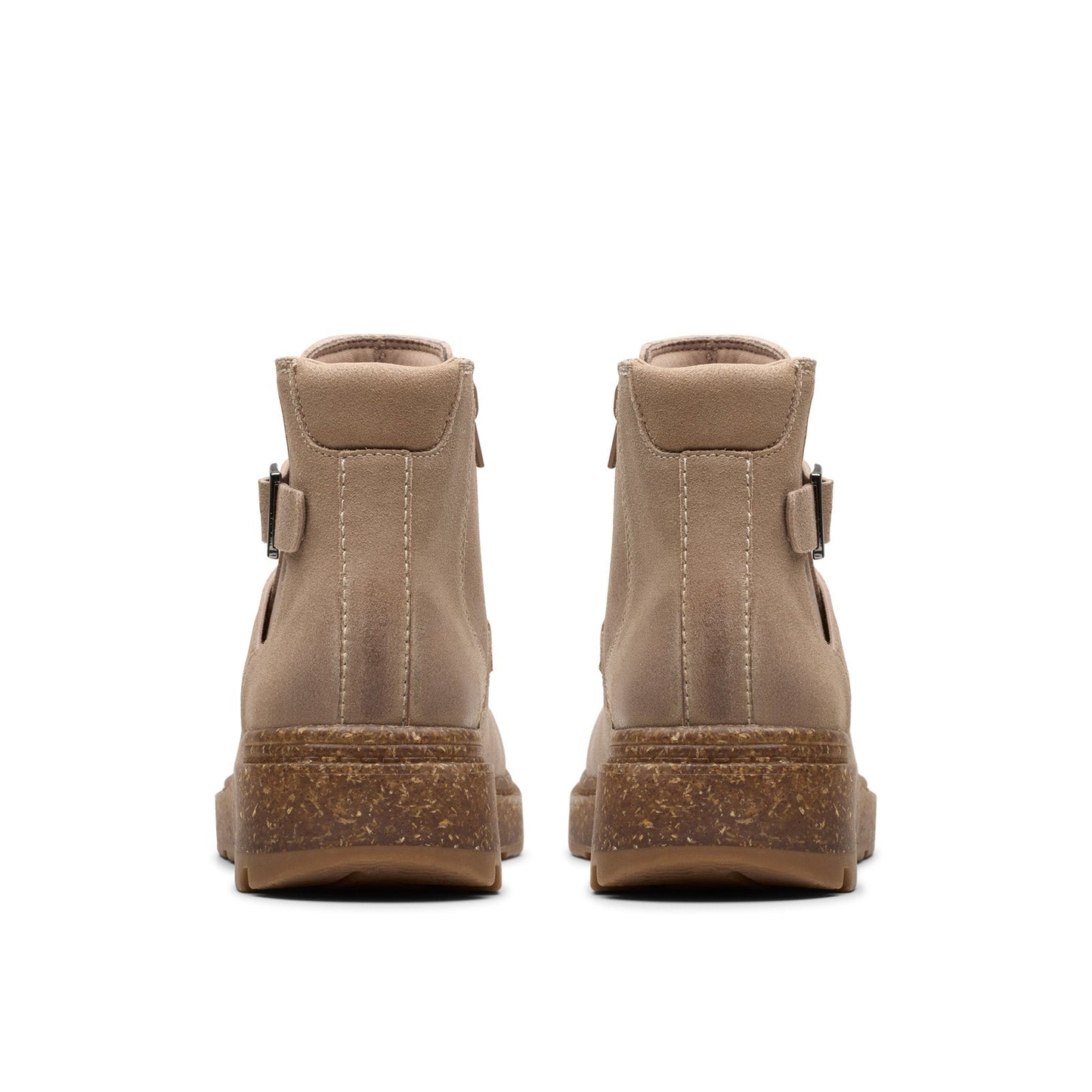 Clarks Noralyn Strap 26180100 Womens Beige Wide Suede Casual Dress Boots
