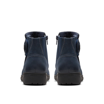 Clarks Carleigh Style 26180601 Womens Blue Nubuck Casual Dress Boots