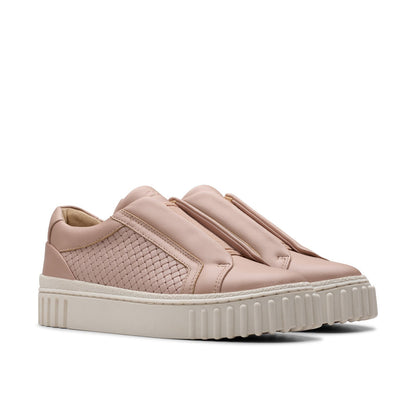 Clarks Mayhill Bay 26181206 Womens Pink Wide Lifestyle Sneakers Shoes