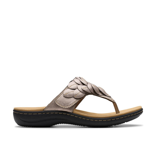 Clarks Laurieann Palm 26181707 Womens Brown Wide Flip-Flops Sandals Shoes