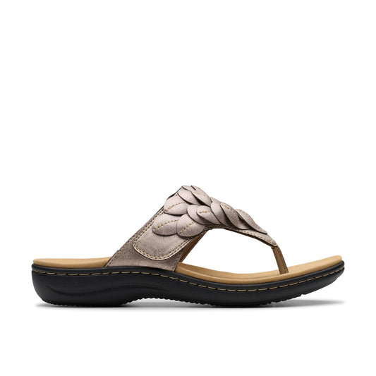 Clarks Laurieann Palm 26181707 Womens Brown Wide Flip-Flops Sandals Shoes